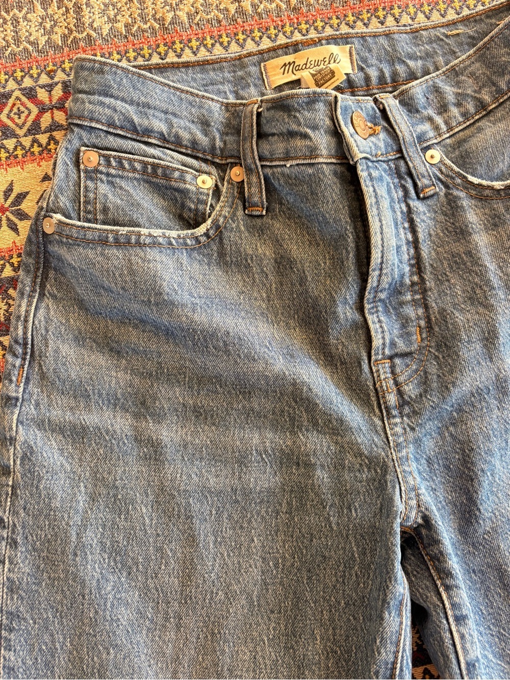 LIKE NEW Madewell The Perfect Vintage Wide Leg Crop Light Blue Denim Jeans 24P - Picture 2 of 12